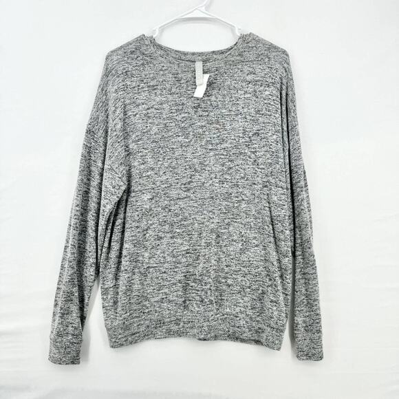 ATHLETA Sweater Women Size XS Heather Grey Mindful Soft Pullover Crewneck Ribbed - Picture 1 of 6
